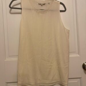 🍋Vince silk tank in winter white/ivory, size Large